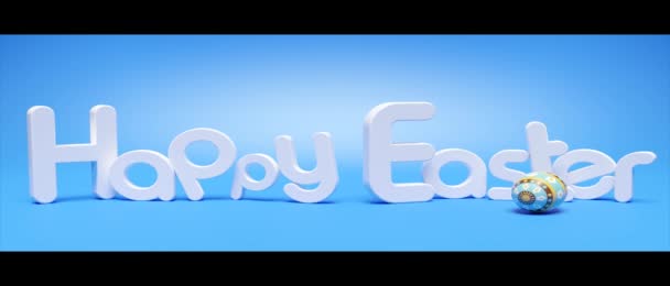 美丽的复活节背景 色彩艳丽的复活节彩蛋 3D动画 — 图库视频影像