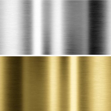 Aluminum, bronze and brass stitched textures. 3d rendering clipart