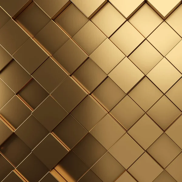 Oro Metallico Nido Ape Modello Sfondo Esagonale Rendering — Foto Stock