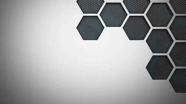 Modern Metallic Honeycomb Hexagon Background Pattern Rendering — Stock Photo, Image