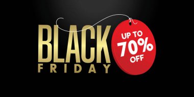 Kara Cuma indirimli lüks pankart. Hediye sertifikaları, afişler ve afişler için Kara Cuma Grafik Tasarımı