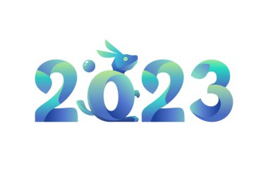 Mutlu yıllar 2023 afiş logo tasarımı. Fütürist modern tarzlı yeni yıl logosu 2023 kutlu olsun.