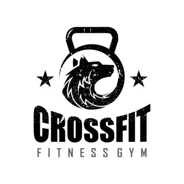 Wolf Fitness ve Jimnastik Logosu Tasarım Vektörü