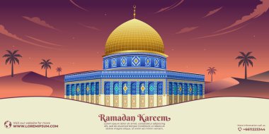 Ramadan Kareem Islamic Background vector. Happy Islamic New Hijri Year. Graphic design for the decoration of gift certificates, banners and flyer template