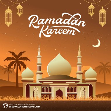 Ramadan Kareem Islamic Background vector. Happy Islamic New Hijri Year. Graphic design for the decoration of gift certificates, banners and flyer template