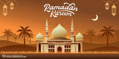 Ramadan Kareem Islamic Background vector. Happy Islamic New Hijri Year. Graphic design for the decoration of gift certificates, banners and flyer template