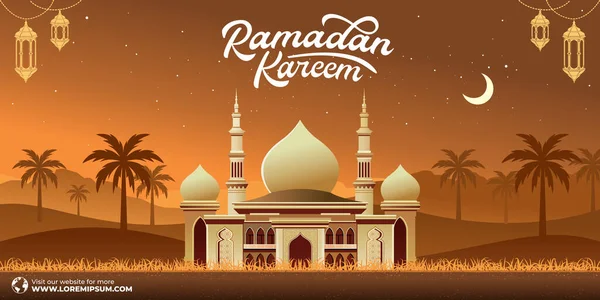 Ramadan Kareem Islamic Background vector. Happy Islamic New Hijri Year. Graphic design for the decoration of gift certificates, banners and flyer template