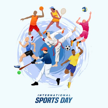Spor Arkaplan Vektörü. Uluslararası Spor Günü İllüstrasyonu, Hediye sertifikaları, afişler ve broşürler için Grafiksel Tasarım