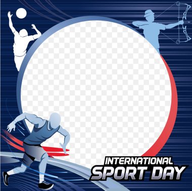 Spor Arkaplan Vektörü. Uluslararası Spor Günü İllüstrasyonu, Hediye sertifikaları, afişler ve broşürler için Grafiksel Tasarım
