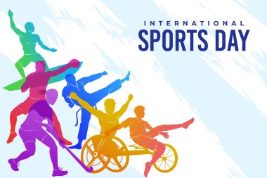 Spor Arkaplan Vektörü. Uluslararası Spor Günü İllüstrasyonu. Hediye sertifikaları, afişler ve broşürler için grafik tasarımı