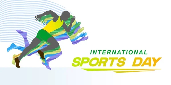 Wektor Tła Sportowego Ilustracja Międzynarodowego Dnia Sportu Projekt Graficzny Dekoracji — Wektor stockowy