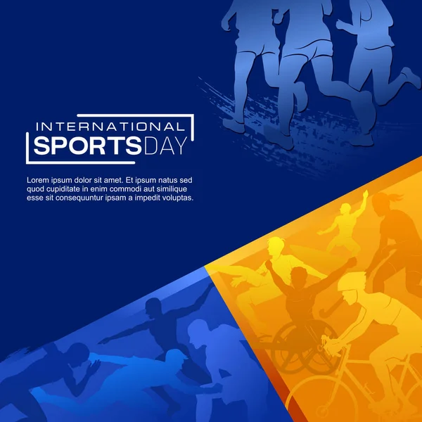 Ejecutando Vector Fondo Deportivo Ilustración Del Día Internacional Del Deporte — Vector de stock
