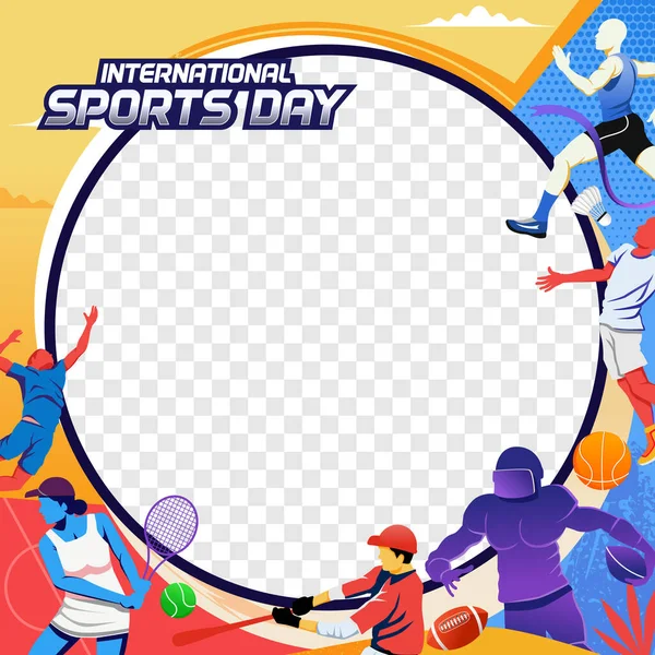 Vector Fondo Deportivo Día Internacional Del Deporte Ilustración Diseño Gráfico — Archivo Imágenes Vectoriales