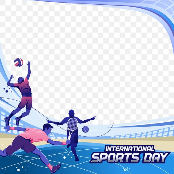 stock vector Sports Background Vector. International Sports Day Illustration. Graphic Design for the decoration of gift certificates, banners, and flyer