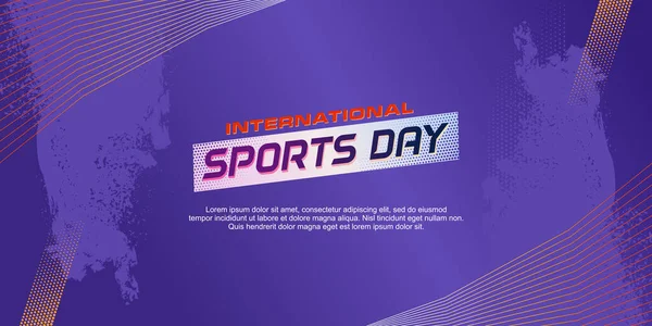 Streszczenie Sportowe Tło Wektor Szablon Ilustracji Międzynarodowego Dnia Sportu — Wektor stockowy