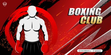 Spor Boksu arka plan vektör illüstrasyonu. Hediye sertifikaları, afişler ve broşürlerin dekorasyonu için Spor Arkaplan Çizimi Tasarımı