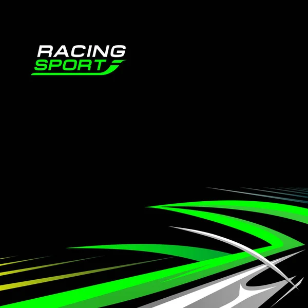 Racing Sports Background Vector Illustration Dalam Bahasa Inggris Desain Grafis - Stok Vektor