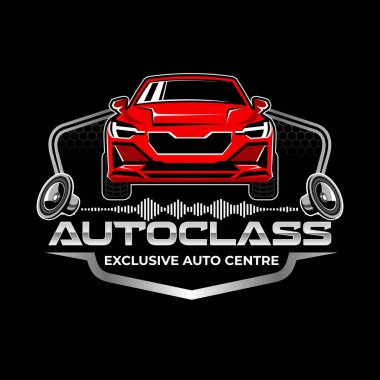 Car Music and Audio Logo tasarımı Illustration Vector şablonu