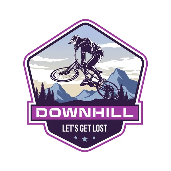 Logo Roweru Górskiego Rower Downhill Vintage Logo Ilustracja Wektor Ilustracja Stockowa
