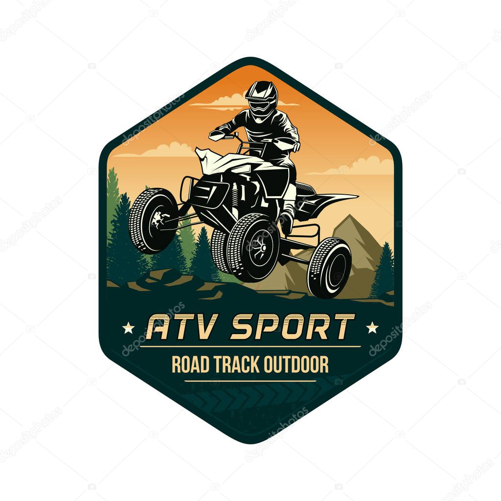 ATV logo vector. ATV Jump Illustration Logo Inspiration Vector