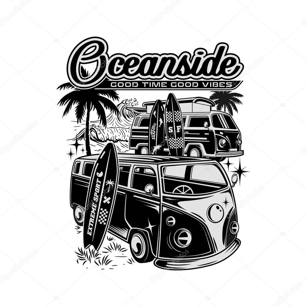 Surfing logo. Summer Surfing Illustration design vector