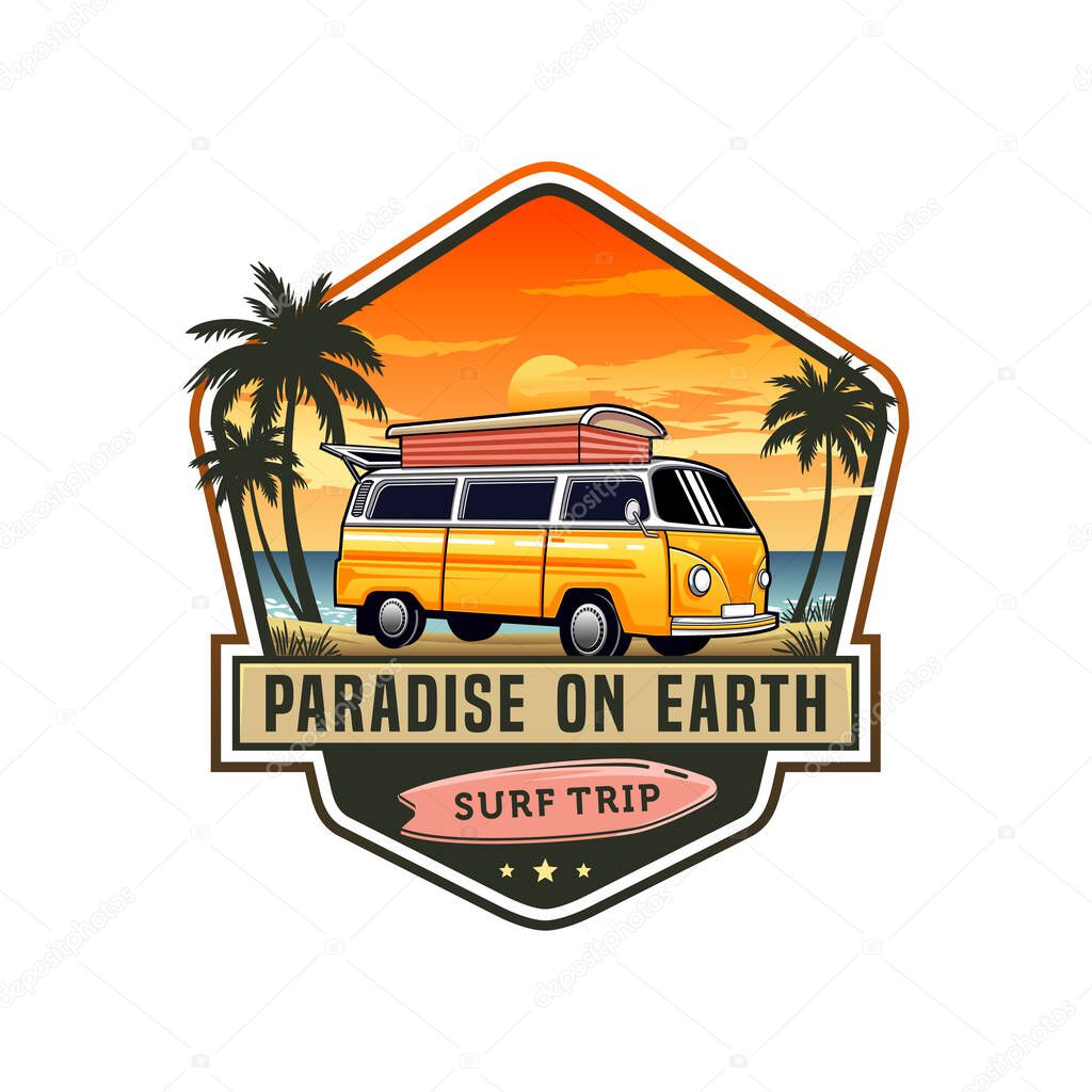 Surfing logo. Summer Surfing Illustration design vector