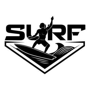 Logo sörfü. Sörf Illustration Tasarım Şablonu