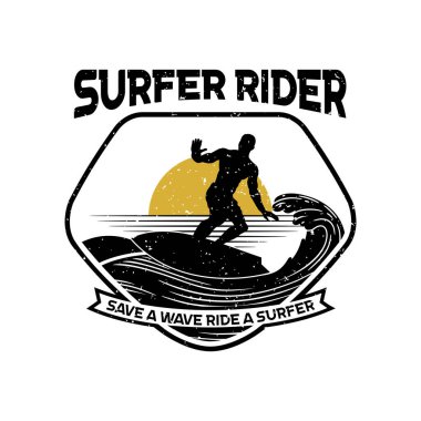 Logo sörfü. Sörf Illustration Tasarım Şablonu