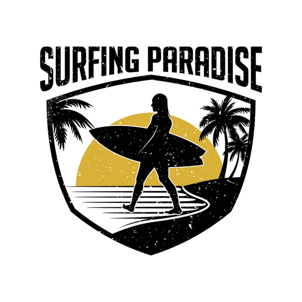 Logotipo Surf Surfing Illustration Plantilla Inspiración Diseño — Archivo Imágenes Vectoriales