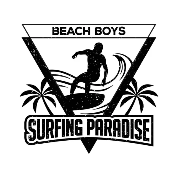 Surfařské Logo Šablona Inspirace Pro Návrh Surfování — Stockový vektor