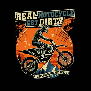 Motokros atlama logosu vektörü. Motokros İllüstrasyon Logosu İlham Vektörü