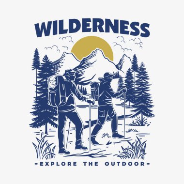 Dağ Keşif Logosu. Açık Kamp ve Macera Vintage Logo Vektörü