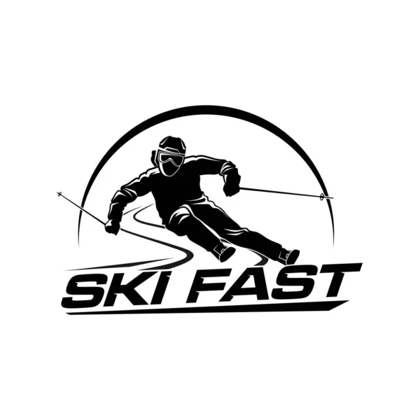 Snowboarding Design Logotipo Ski Esportes Silhueta Logotipo Ilustração Vetor — Vetor de Stock