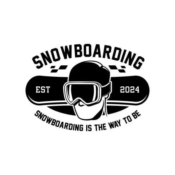 Snowboarding Diseño Logo Esquí Deportes Silueta Logo Ilustración Vector — Vector de stock