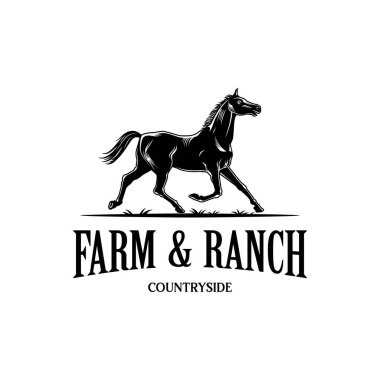 At Silueti Logo Tasarımı İlham Verici Vektörü