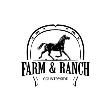 At Silueti Logo Tasarımı İlham Verici Vektörü