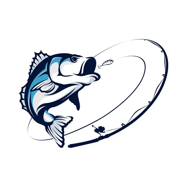 Marlin Fishing Tournament Logo Template Vector Marlin Fish Jumping Illustration — Stock Vector