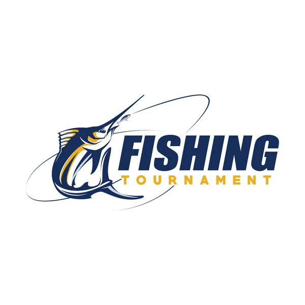 Wektor Logo Turnieju Wędkarskiego Marlin Marlin Fish Jumping Ilustracja Logo Wektor Stockowy