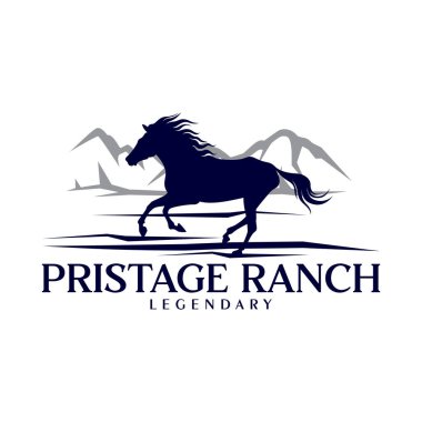 At logosu şablonu vektörü. Yarış atı illüstrasyon logosu İlham Vektörü