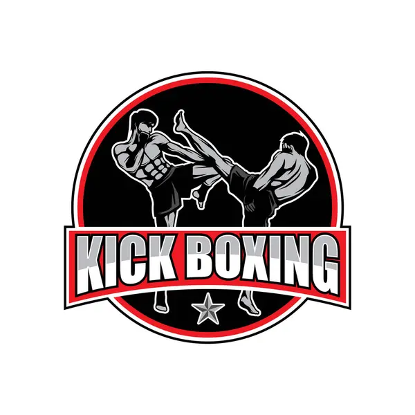 stock vector Kick Boxing Logo design. Mixed Martial arts Logo Illustration Vector