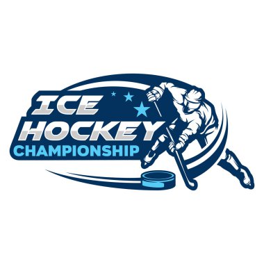 ICE Hokey Logosu Tasarımı. Hokey Spor Turnuvası Logo Tasarım Vektörü