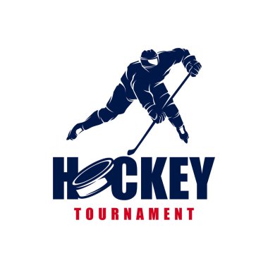 Hokey Spor Turnuvası Logo Tasarım Vektörü