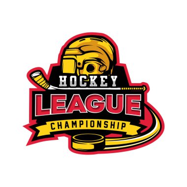 Hokey kulübü logosu tasarımı. Şampiyonluk Logosu Tasarım Vektör Şablonu