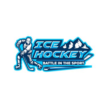 ICE Hokey Spor Şampiyonası Logo Tasarım Vektör Şablonu