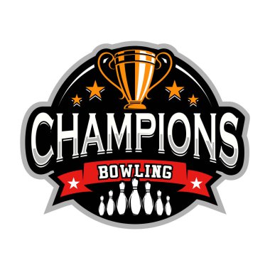 Bowling logosu tasarımı. Bowling Sport Illustration tasarım vektörü