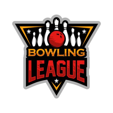 Bowling logosu tasarımı. Bowling Sport Illustration tasarım vektörü
