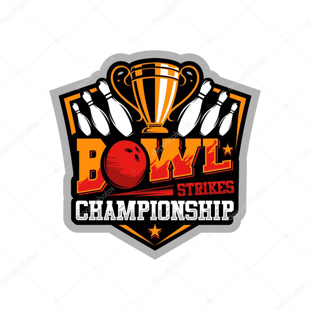 Bowling Logo design. Bowling Sport Illustration design vector