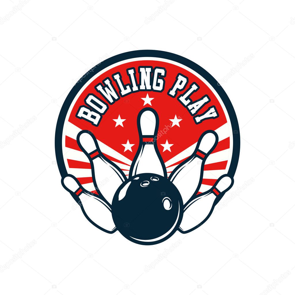 Bowling Strikes Logo design. Bowling Sport Illustration design vector