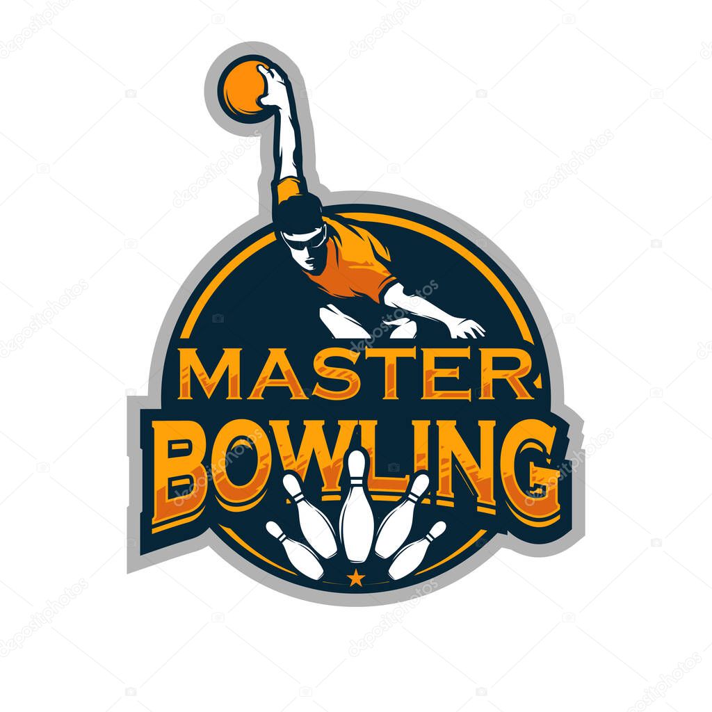 Bowling Logo design. Bowling Sport Illustration design vector