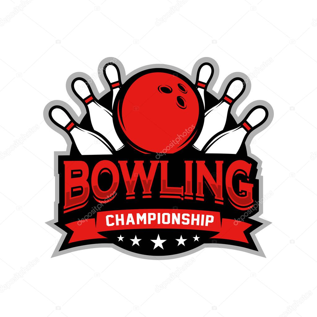 Bowling Strikes Logo design. Bowling Sport Illustration design vector